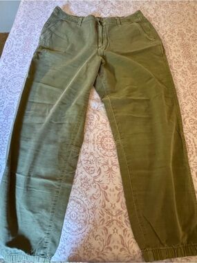 GAP Olive Green Relaxed Drawstring Hem Pants
